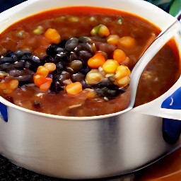 black beans, rotel tomatoes, and chilies in a saucepan with the heat turned on.