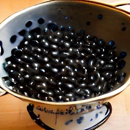 black beans that have been rinsed in a colander.