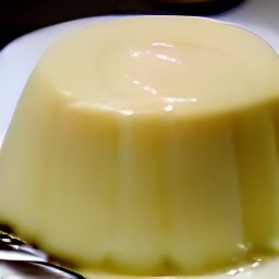 the pudding is transferred to a serving plate.