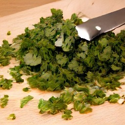chopped tomatoes and coriander.