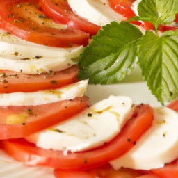 

Caprese salad is a delicious Italian no-cook side dish made of fresh tomatoes, mozzarella cheese and olive oil. It's gluten-free, egg-free, nut-free and soy free!