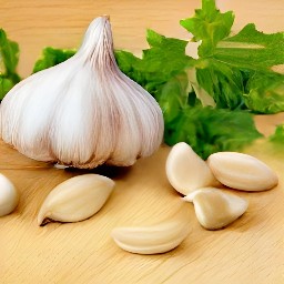 garlic that is peeled and minced, and parsley that is chopped.