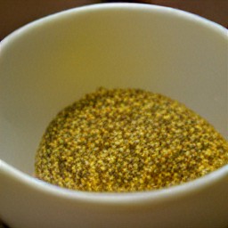 a dressing made from olive oil, balsamic vinegar, wholegrain mustard, and honey.