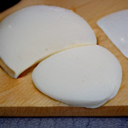 a slice of mozzarella cheese.