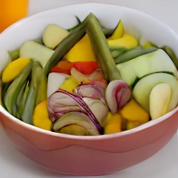 a bowl of mixed veggies.