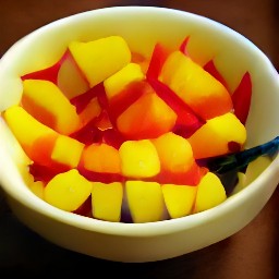 a bowl of chili peppers, onions, leaves, mangos, and lime juice mixed with sweet chili sauce and salt and pepper.