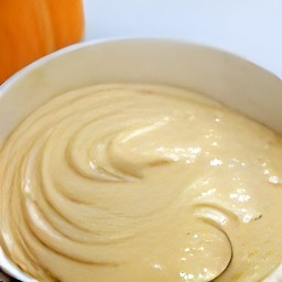 a pumpkin mixture that should make 6 pancakes.