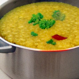 a dish called dal, which is a type of indian stew made with chickpeas.