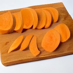 sweet potato slices that are 1 inch thick.