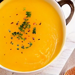 a spicy parsnip and carrot soup.