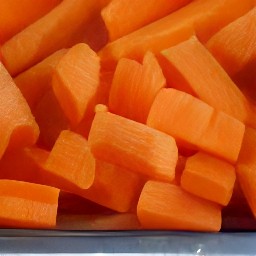 the carrots are chopped.
