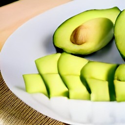 sliced avocados with lemon juice.