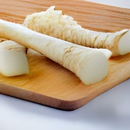 a peeled horseradish.