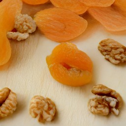 chopped walnuts and dried apricots.