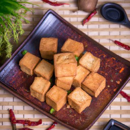 

A deliciously savory vegan, gluten-free and eggs-, nuts- and lactose- free appetizer or side dish made of marinated tofu.