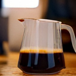 the coffee heated after it has been strained in a jug.