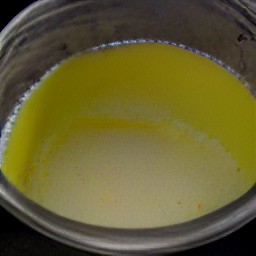 a bowl of melted clarified butter.