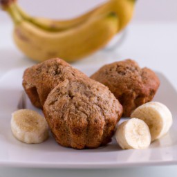 

Deliciously moist banana and oat bran muffins, free of nuts and gluten, make a perfect healthy snack.