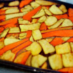 the carrots and parsnips are done when they are caramelized.