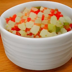 a salad with pickle relish, sunflower seeds, soy sauce, ground cumin, fresh dill, mayonnaise, onions, garlic, red bell peppers