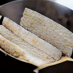 the tempeh chunks steamed for 15 minutes.