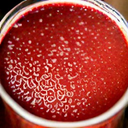 a dressing made from raspberry vinegar, raspberry jam, and vegetable oil.