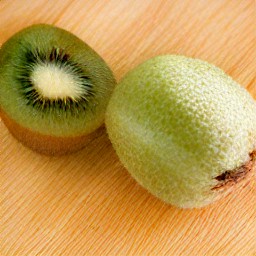 the kiwis are peeled with a peeler.