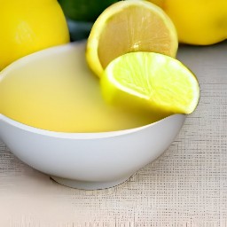 a bowl of lemon juice.