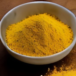 a mixed dressing of minced garlic and ground turmeric.
