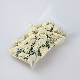 the blue cheese crumbled into small pieces.