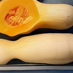 the halved butternut squash cut side down on the baking sheet and returned to the oven for 50 minutes.