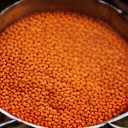 a pot of spicy red lentils.