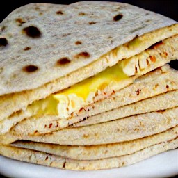 cheese chapati sandwiches.