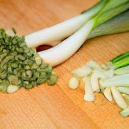 chopped spring onions.