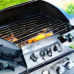 a hot grill.