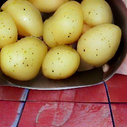 the surface of each potato free of skin.