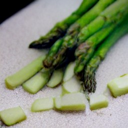 asparagus that has been trimmed and cut into 1-inch pieces.