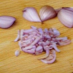 peeled and chopped shallots.