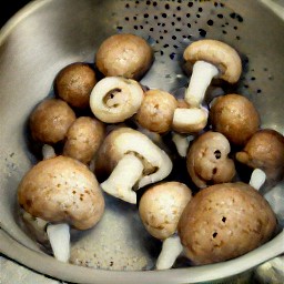 rinsed portabella mushrooms.