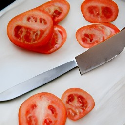 the tomatoes are sliced.
