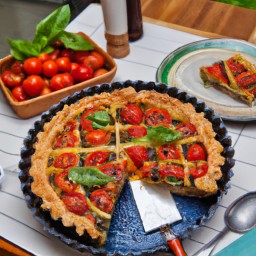 

This delicious and light Persian dinner appetizer is made of plain yogurt, eggs, tomatoes, parmesan cheese and pie crust. It's nuts-free and soy-free for a guilt free treat!