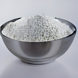 a bowl of dry ingredients including all-purpose flour, cornstarch, baking powder, baking soda and salt.
