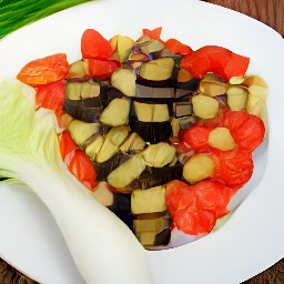 roasted vegetables on a serving plate with fennel bulbs on top.