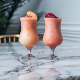 

A vegan, gluten-free and allergen-free smoothie made of sweet peaches, juicy strawberries and cranberry juice. Perfect for a refreshing summer treat!