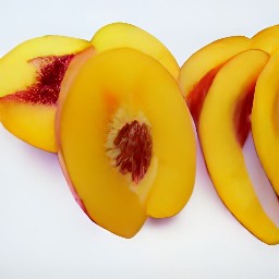 peach slices with the peel and seeds removed.