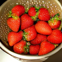 the strawberries are rinsed.