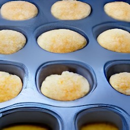 the muffin mixture sprayed with cooking spray and poured 2/3 full into a muffin tin.