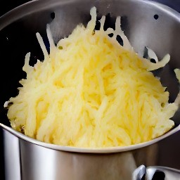 rinsed grated potatoes.
