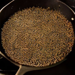 the cumin seeds are roasted.