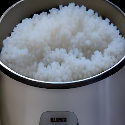 cooked white rice.